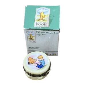 Vintage Winnie the Pooh Rare Trinket Christopher Robin Porcelain Hinged Box